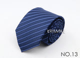 Nouvelle cravate classique à rayures et pois pour homme, jacquard, 7 cm, en polyester, étroite, slim, pour mariage, marié, affaires, costume, chemise, cadeau