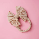 Baby Headband Big Bows For Girls Hair Accessories Jacquard Toddler Wide Headwrap Soft Newborn Hairband Elastic Kids Turban
