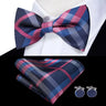 Hi-Tie Nœuds papillon verts de Noël pour hommes Cravate papillon en soie Ensemble de boutons de manchette et mouchoirs pour fête de mariage Nœud papillon uni à carreaux cachemire