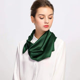 Foulard carré en soie de haute qualité 90 x 90 cm pour femme, châle uni, pour le bureau, pour les cheveux, pour le cou, pour musulmane, en Inde
