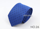 Nouvelle cravate classique à rayures et pois pour homme, jacquard, 7 cm, en polyester, étroite, slim, pour mariage, marié, affaires, costume, chemise, cadeau