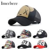 Casquette de baseball d'été pour bébés garçons et filles, chapeaux pour enfants, broderie de lettres, graffiti, snapback, chapeaux de soleil, casquette hip-hop en maille pour l'extérieur
