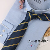 Corbata Hombre corbata 7cm cravates pour hommes de luxe rayures bleues cravate affaires Corbatas Para Hombre Mariage cadeau chemise accessoires