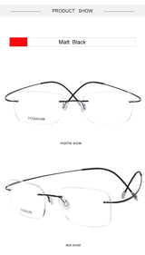 Krasivyy Pure Titanium Rimless Glasses Frame Men Prescription Eyeglasses Germany Women Myopia Optical Frame Screwless Eyewear