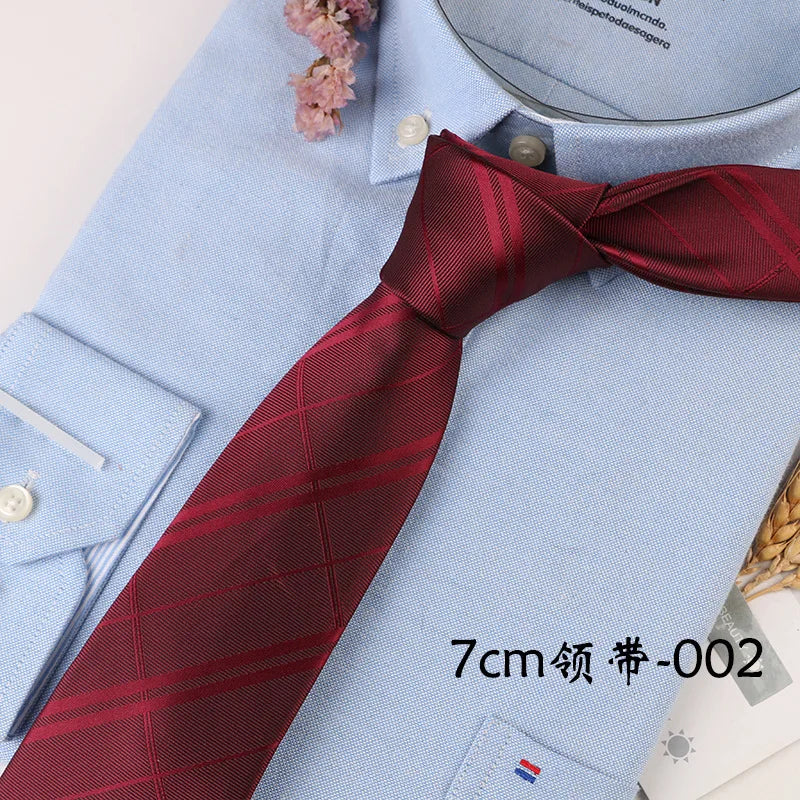 Corbata Hombre corbata 7cm cravates pour hommes de luxe rayures bleues cravate affaires Corbatas Para Hombre Mariage cadeau chemise accessoires