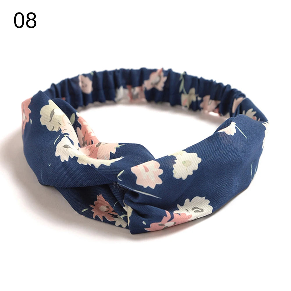 New Fashion Women Girls Bohemian Hair Bands Print Headbands Vintage Cross Turban Bandage Bandanas HairBands Hair Accessories