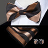 Hi-Tie Nœuds papillon verts de Noël pour hommes Cravate papillon en soie Ensemble de boutons de manchette et mouchoirs pour fête de mariage Nœud papillon uni à carreaux cachemire