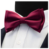 Ensemble de nœuds papillon solides de différentes tailles, haut et bas, nœud papillon uni pour homme, mouchoir, boutons de manchette, coffret cadeau pour hommes, cravates de mode de mariage
