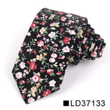 Nouvelle cravate florale pour hommes et femmes, cravate fine en coton pour mariage, cravates décontractées pour hommes, costumes classiques, cravates à imprimé floral