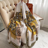 180X90CM Satin-Schals Herbst-Farbendruck-Bandana im koreanischen Stil Staubdichte Seidenschals Beliebtes Sonnenschutz-Strandtuch-Foulard
