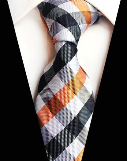 Corbatas de seda tejidas en jacquard con diseño de cachemira a cuadros para hombre, corbatas de 8 cm a rayas para trajes de negocios, bodas y fiestas.