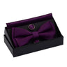 Ensemble de nœuds papillon solides de différentes tailles, haut et bas, nœud papillon uni pour homme, mouchoir, boutons de manchette, coffret cadeau pour hommes, cravates de mode de mariage