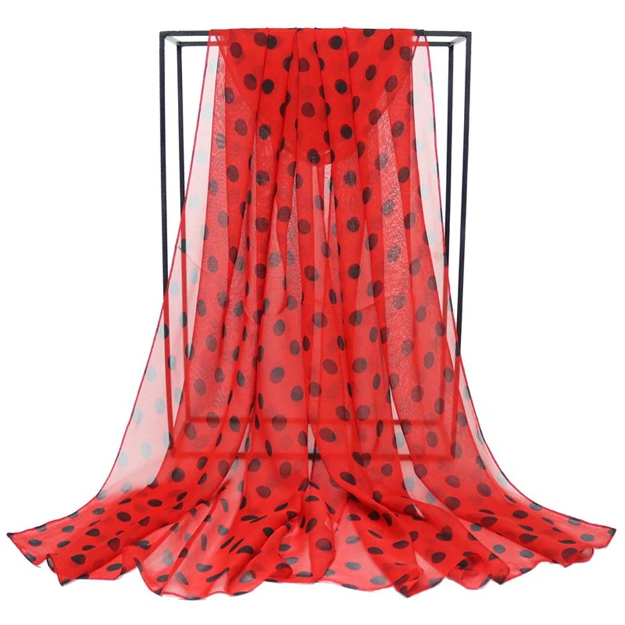 Speelk – Foulard en soie georgette à pois pour femme, flambant neuf, à la mode, longs châles d'extérieur, vente en gros
