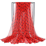 Speelk – Foulard en soie georgette à pois pour femme, flambant neuf, à la mode, longs châles d'extérieur, vente en gros