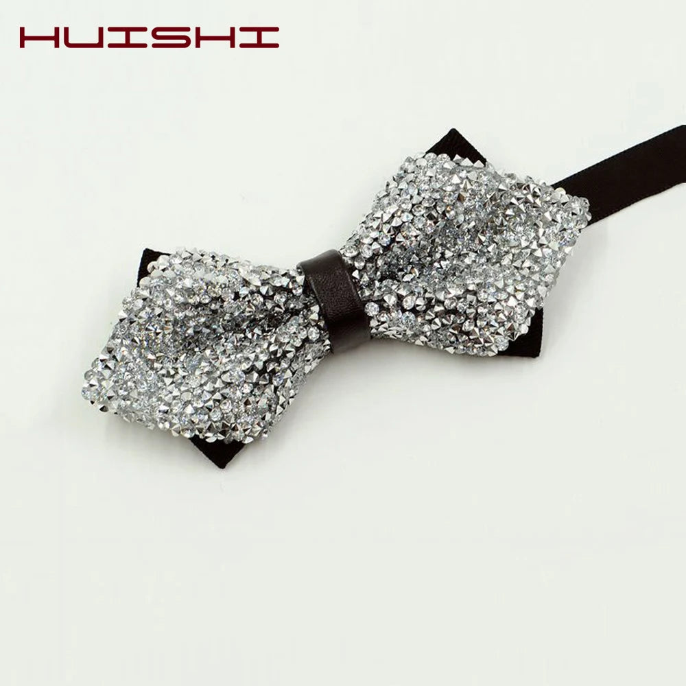 Nœud papillon rose diamant pour homme, nœud papillon strass, accessoire de mariage tendance