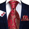 Cravate de mariage en soie à motif cachemire orange et argent pour homme, style créateur, avec boutons de manchette, style tendance, pour soirées d'affaires, livraison directe