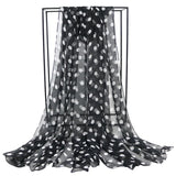 Speelk – Foulard en soie georgette à pois pour femme, flambant neuf, à la mode, longs châles d'extérieur, vente en gros