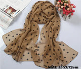 1 bufanda grande de algodón suave y cómoda para mujer, con cuello largo, de gasa, cálida, de lunares, ideal como regalo