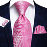 Cravate de mariage en soie à motif cachemire orange et argent pour homme, style créateur, avec boutons de manchette, style tendance, pour soirées d'affaires, livraison directe