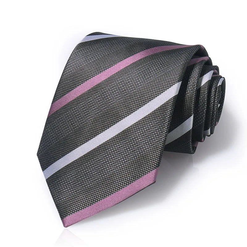 Cravate Huishi 8 cm à pois pour homme, slim, tendance, en polyester et microfibre, à carreaux, pour mariage