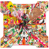 Foulard carré en soie sergée roulée à la main POBING pour femme, motif animaux, foulard carré, bandana, hijab, 90 cm