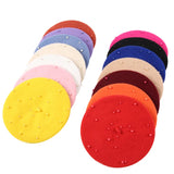 Wool Kids Winter Hat for Girls Retro Baby Beret Hats with Pearls Autumn Winter Kids Cap for Children Accessories 2-6Y
