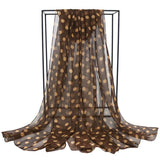 Speelk – Foulard en soie georgette à pois pour femme, flambant neuf, à la mode, longs châles d'extérieur, vente en gros