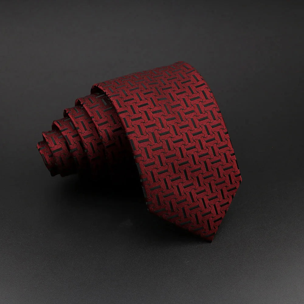 Cravate tissée jacquard pour homme, classique, à carreaux, rayée, en polyester, tendance, pour mariage, affaires, fête, costume, robe, cadeau