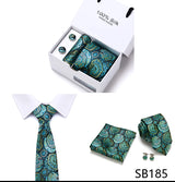 Cravates de marque 100 % soie, coffret cadeau, bureau, homme, classique, fête, mariage, rayées, 7,5 cm, soie, mariage, motif floral, cravate, mouchoir