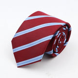 Nouvelle cravate classique à rayures et pois pour homme, jacquard, 7 cm, en polyester, étroite, slim, pour mariage, marié, affaires, costume, chemise, cadeau