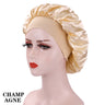 Bonnet de nuit en soie pour femme, noir, rose, violet, avec boucles naturelles bouclées, élastique large et souple, réglable