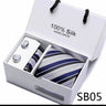 Cravates de marque 100 % soie, coffret cadeau, bureau, homme, classique, fête, mariage, rayées, 7,5 cm, soie, mariage, motif floral, cravate, mouchoir