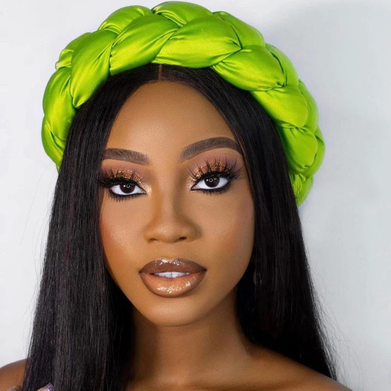 Fashion Candy Color Braids Twist Headbands for Women African Headwear Elastic Hair Bands Ladies Turban Female Bandage Headwrap