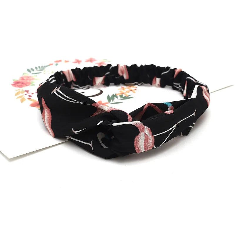 2020 Fashion Bohemian Headband Print Hairbands For Women Girls Vintage Cross Knot Turban Bandanas Headwear Hair Accessories