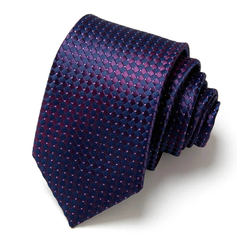 Cravate classique en soie pour homme, 48 couleurs, 7,5 cm, de luxe, à rayures, fine, pour costume, mariage, fête