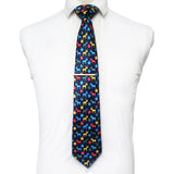 JEMYGINS Cravates de Noël pour hommes 9 cm en soie rouge de bonne qualité, ensemble de pinces à cravate imprimées pour fête, mariage, festival, cadeau