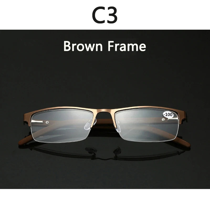 BOYSEEN Titanium alloy Nearsighted Glasses Non spherical 12 Layer Coated Minus lenses Business Myopia Eyeglasses -0.5 -1.0 -1.25