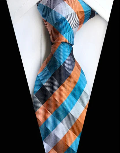 Corbatas de seda tejidas en jacquard con diseño de cachemira a cuadros para hombre, corbatas de 8 cm a rayas para trajes de negocios, bodas y fiestas.