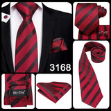 Hi-Tie Coffret cadeau cravate homme vin rouge bordeaux cachemire soie mariage cravate pour homme design tendance qualité mouchoir boutons de manchette livraison directe