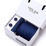 Cravates de marque 100 % soie, coffret cadeau, bureau, homme, classique, fête, mariage, rayées, 7,5 cm, soie, mariage, motif floral, cravate, mouchoir