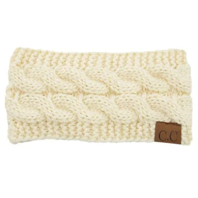 2024 Fashion Bohemia Winter Warm Knitted Headband Hair Accessories Women's CC Wool Wide Hairband Stretch Solid Hairband Headwear