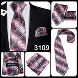 Hi-Tie 100% soie classique pour homme, cravate de mariage corail rose rouge pêche, pochette carrée, boutons de manchette, ensemble de cravates roses pour hommes, cravates cachemire unies