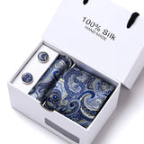 Cravates de marque 100 % soie, coffret cadeau, bureau, homme, classique, fête, mariage, rayées, 7,5 cm, soie, mariage, motif floral, cravate, mouchoir
