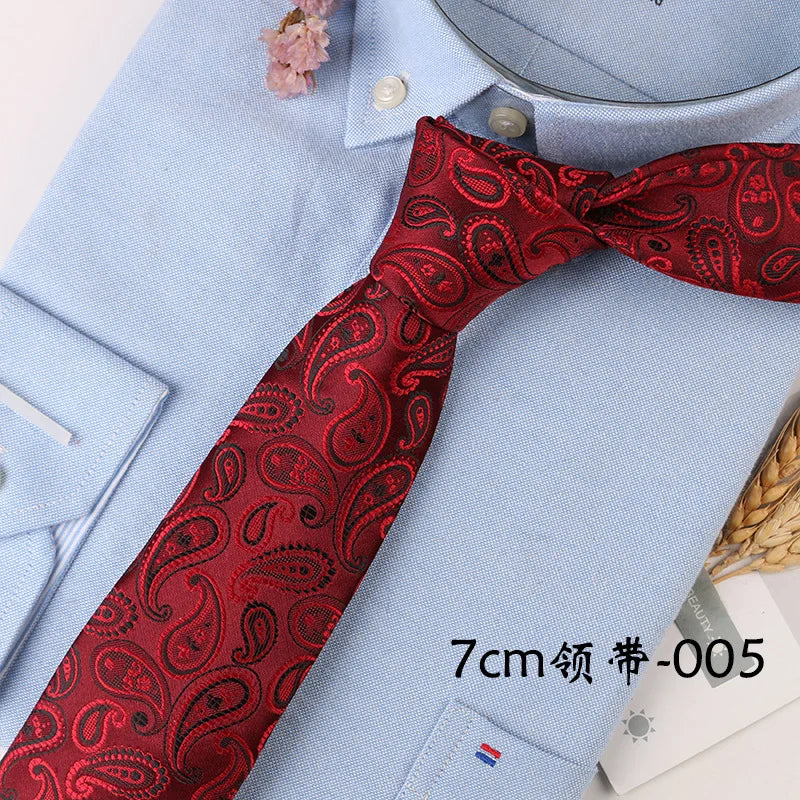 Corbata Hombre corbata 7cm cravates pour hommes de luxe rayures bleues cravate affaires Corbatas Para Hombre Mariage cadeau chemise accessoires