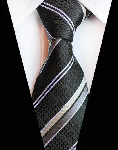 Corbatas de seda tejidas en jacquard con diseño de cachemira a cuadros para hombre, corbatas de 8 cm a rayas para trajes de negocios, bodas y fiestas.