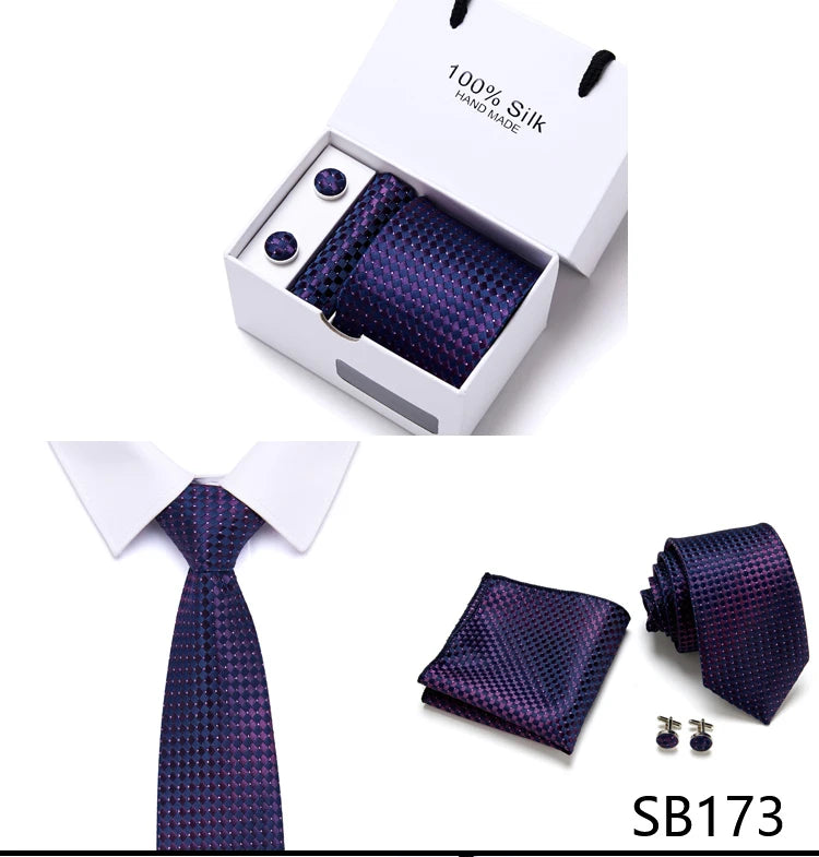 Cravates de marque 100 % soie, coffret cadeau, bureau, homme, classique, fête, mariage, rayées, 7,5 cm, soie, mariage, motif floral, cravate, mouchoir