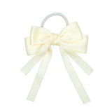 2PCS Elastic Hair Ties Rings Boutique Fabric Fringes Bows Grosgrain Ribbon Ponytail Holder Rubber Hair Bands Hair Accessories