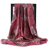 Mode Haar Schal Für Frauen Kopftuch Schwarz Silk Satin Hijab Schals 90cm * 90cm Platz Tücher Halstuch Schals Für damen 2020