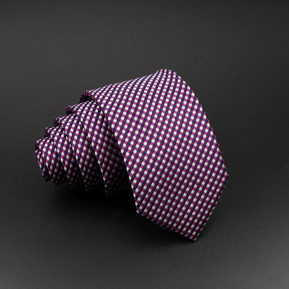 Cravate tissée jacquard pour homme, classique, à carreaux, rayée, en polyester, tendance, pour mariage, affaires, fête, costume, robe, cadeau