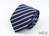 Nouvelle cravate classique à rayures et pois pour homme, jacquard, 7 cm, en polyester, étroite, slim, pour mariage, marié, affaires, costume, chemise, cadeau